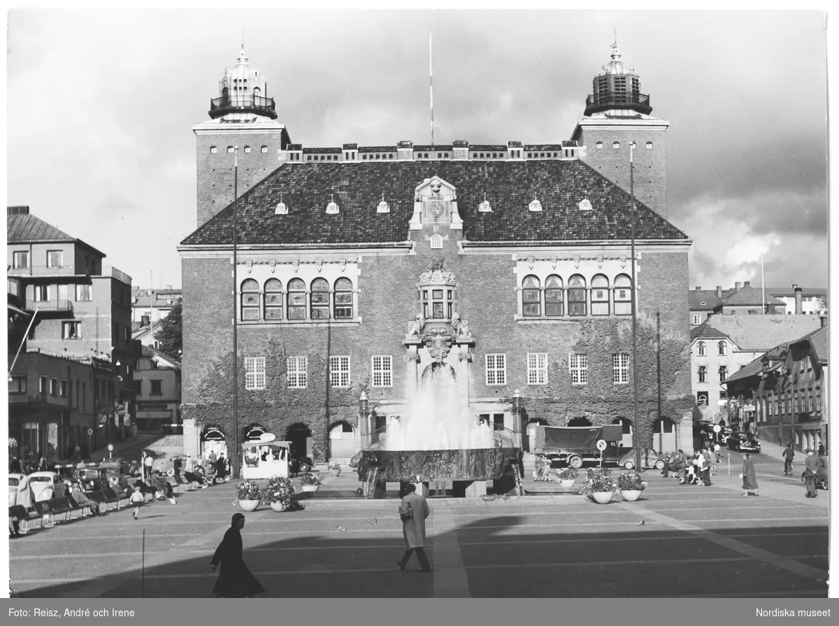 Västergötland. Rådhuset vid Stortorget i Borås från 1910.