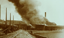 Hamar, Espern, brann på Hamar dampsag og høvleri 9. juni 191