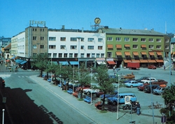 Postkort, Hamar, Østre Torg, M. Steen bygget, Sko-Texneæs, P
