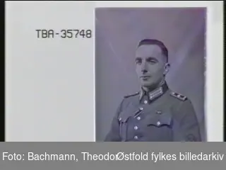 Portrett av tysk soldat i uniform. Navn: Ruthing. Offiser.