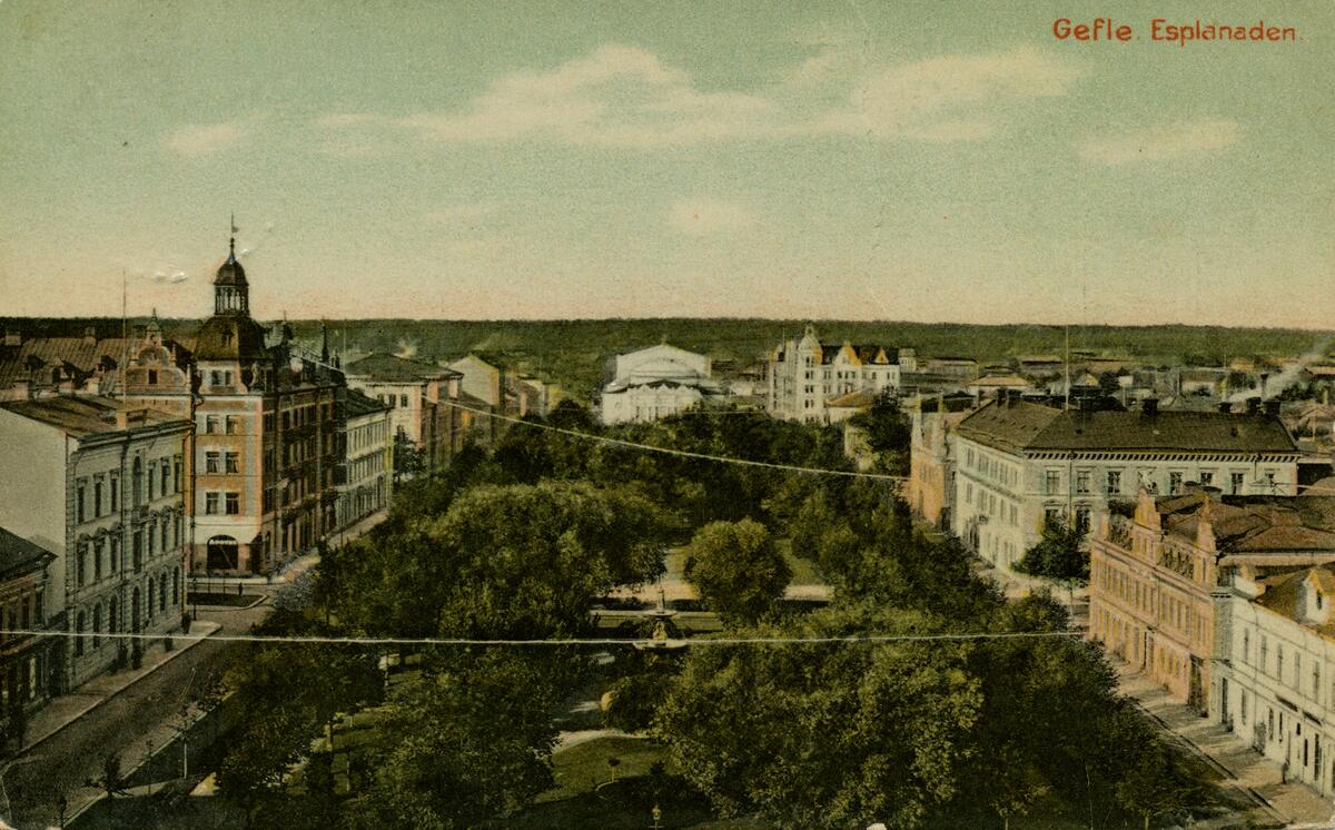 Gefle Esplanaden. Slickat år 1910