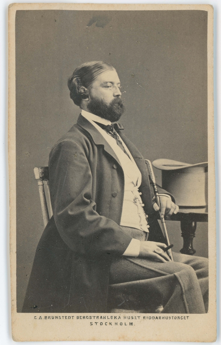 Porträtt på Gustaf Gasslander, Landskamrer i Jönköpings län år 1881.