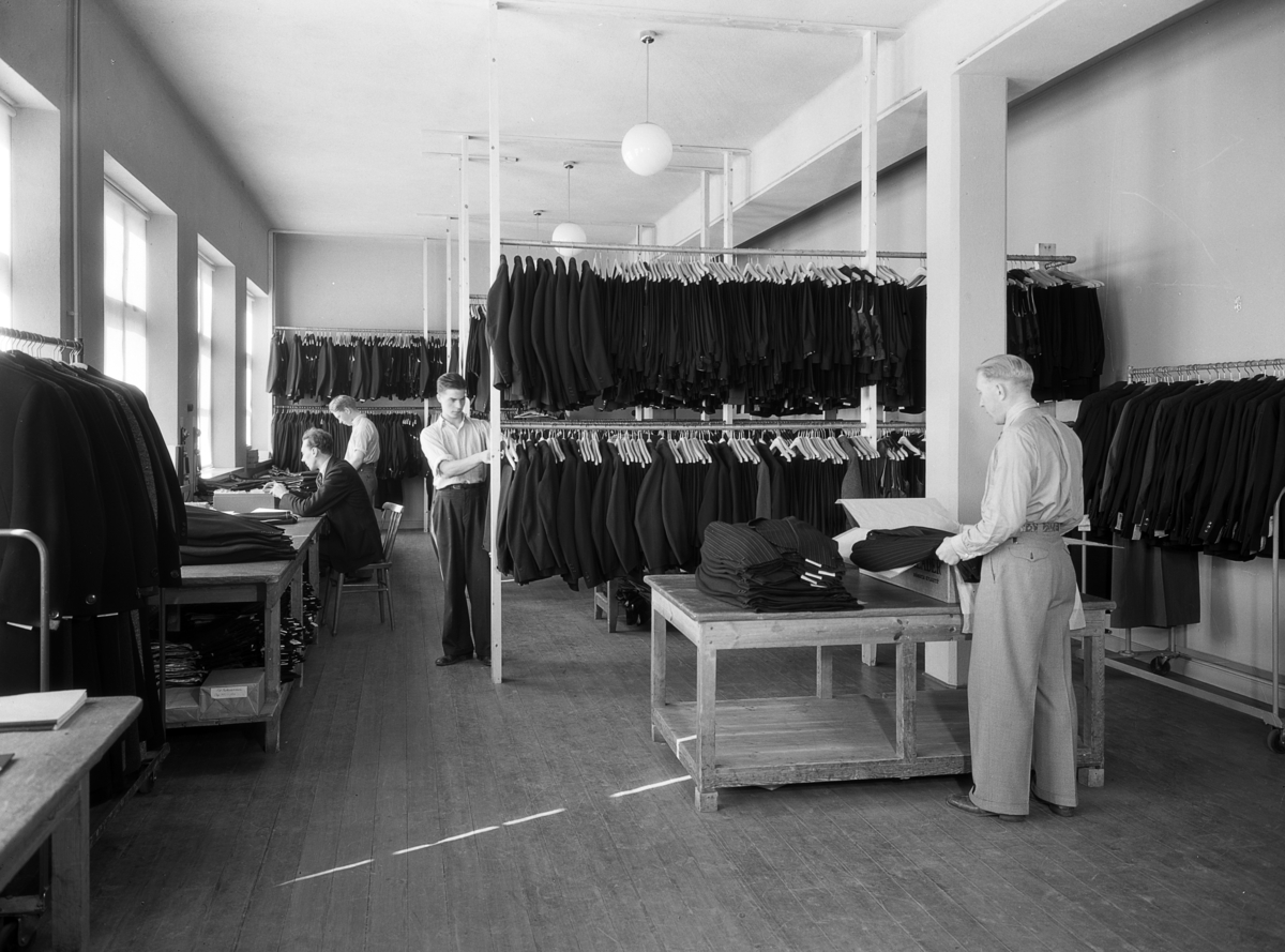 AB Bergson o Söners textilindustri på Herrhagen 1936. Fabriken låg i hörnet av Herrhagsgatan och Värmlandsgatan.