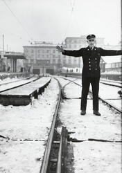 Streik ved A/S Holmenkollbanen. 20 januar 1950.