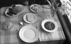 Kostholdsmessa i 1936, tekst middag for en person.