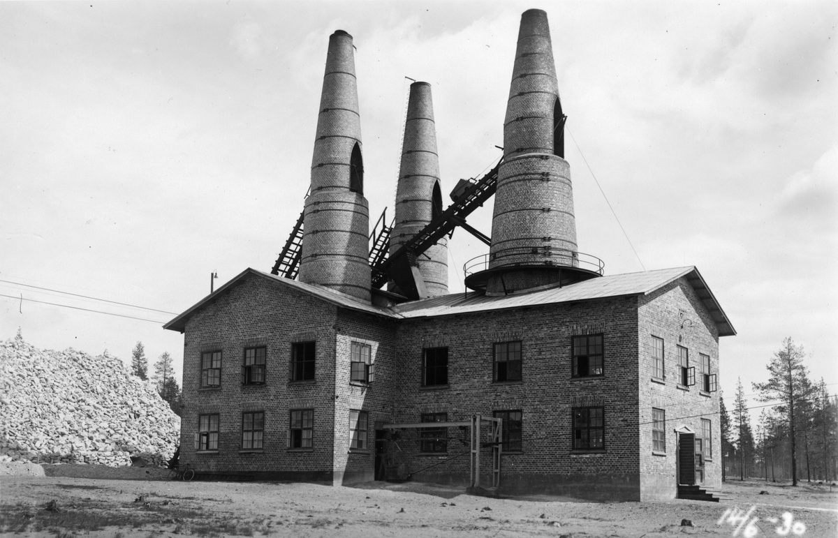 Kalkugnar vid Munksunds sulfitfabrik, 1930.