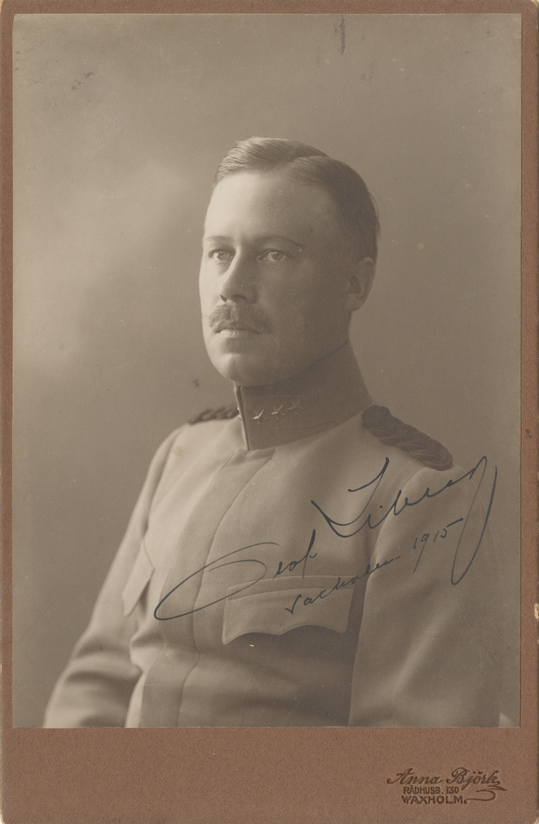 Porträtt av Olof Liberg, kapten vid Fortifikationen.