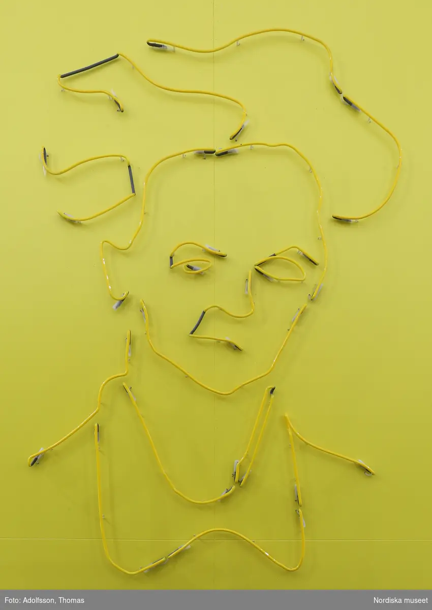 Porträtt av författaren August Strindbergs ansikte, en face.