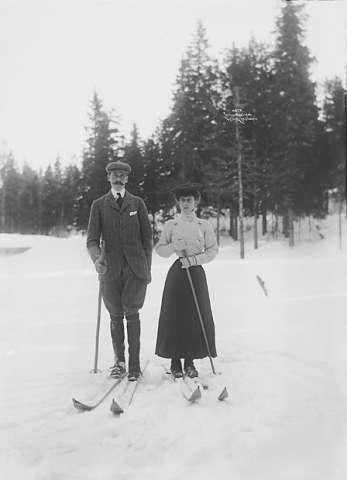 Prot: Kongen og Dronningen på Ski 19/3 1906