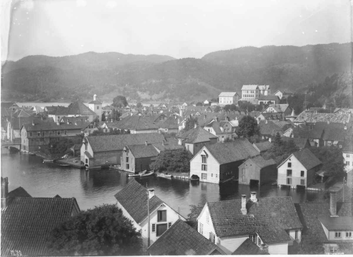 Prot: Flekkefjord - Panorama fra Sunde 26. Juli 1902