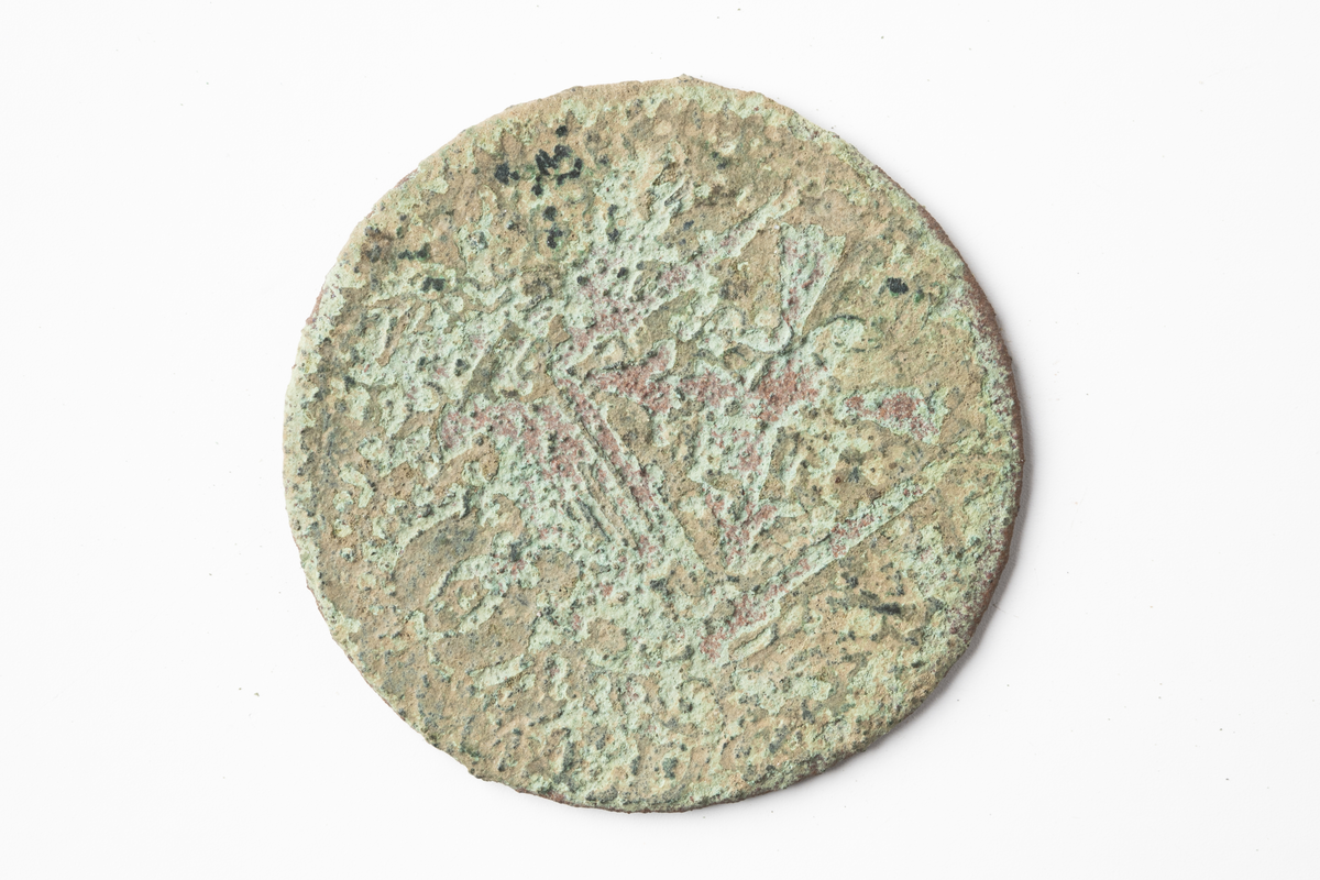 1 öre kopparmynt, oläsligt årtal, 1718-1792