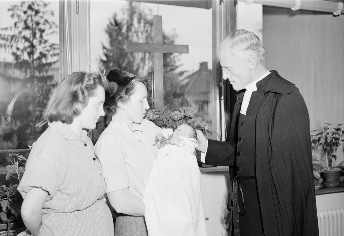Akademiska sjukhuset, barndop, Uppsala 1952