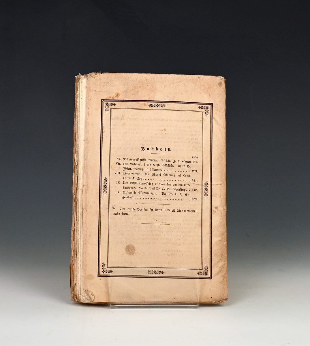 Nyt Theologisk Tidsskrift. Udg. af C. E. Scharling og C. T. Engelstofs. 

Andet Bind Kbhv 1851