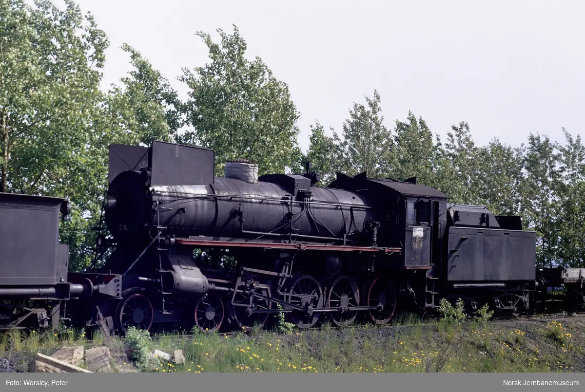 Utrangert damplokomotiv type 26a nr. 216 på Hamar