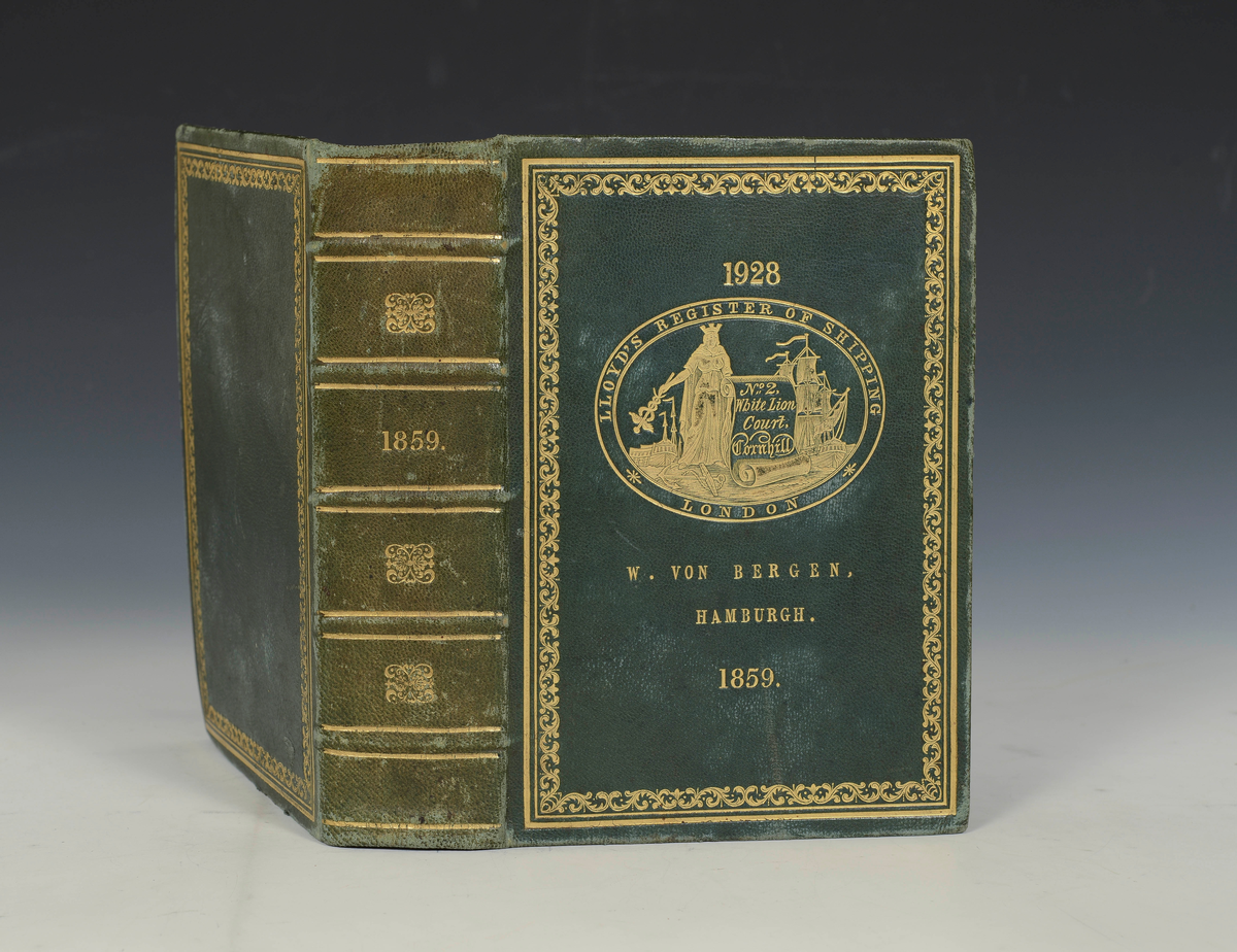 Prot: Lloyds register og British and foreign Shipping....1859....1860 London 1859. Originalbd i heilt skinn.