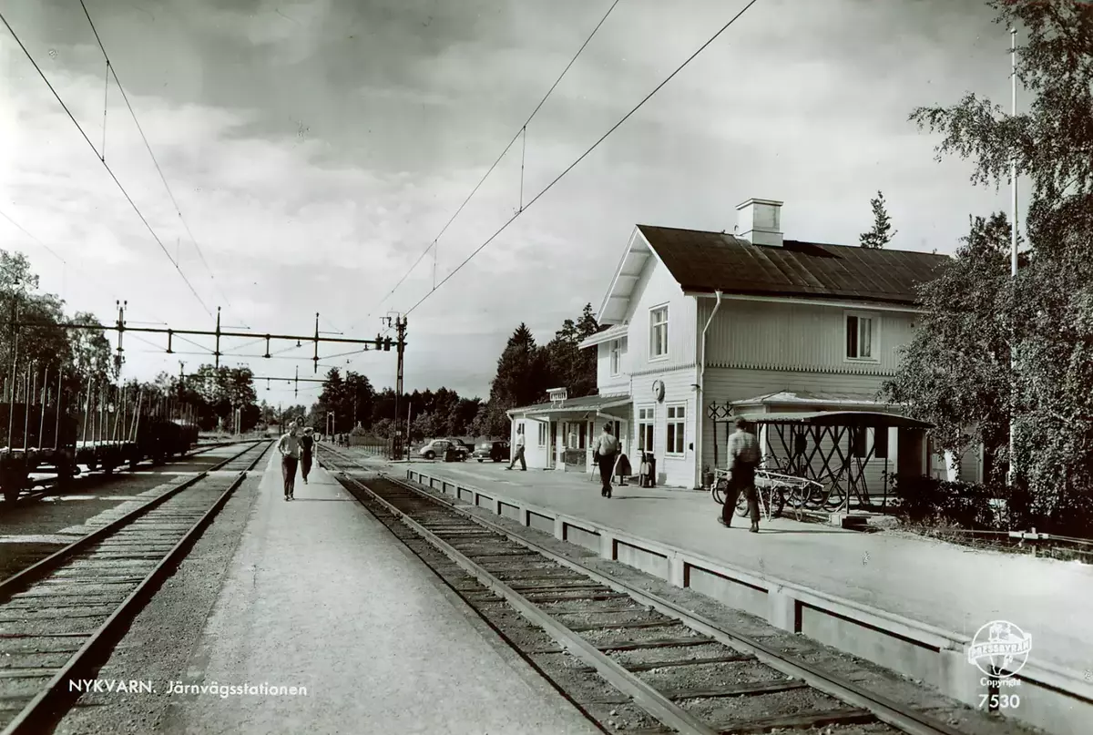 Nykvarns järnvägsstation och bangård 1960-tal ::