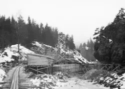 Fra bygginga av en ny dam ved Sølvstufossen, øverst i Ågårds