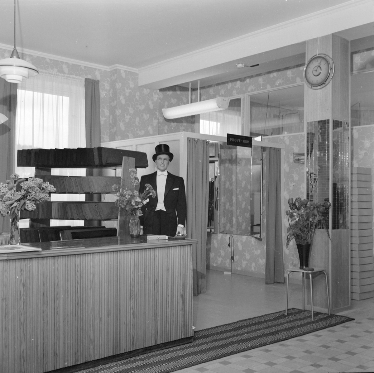 Interiør i nye Wiksén skreddersalong 1957