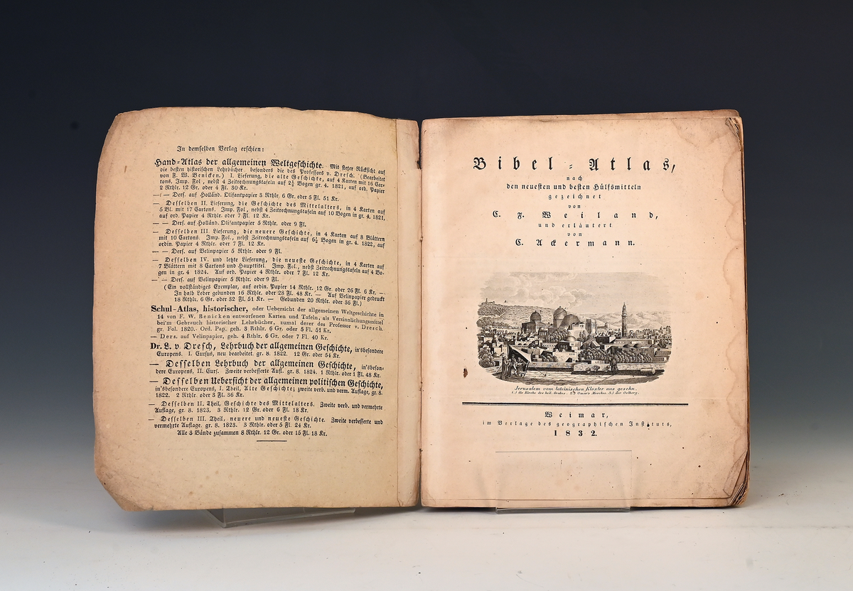 Weiland, C.F. Bibel-Atlas. Gezeischnet von ... und erläutern C. Ackermann. Weimar 1832.