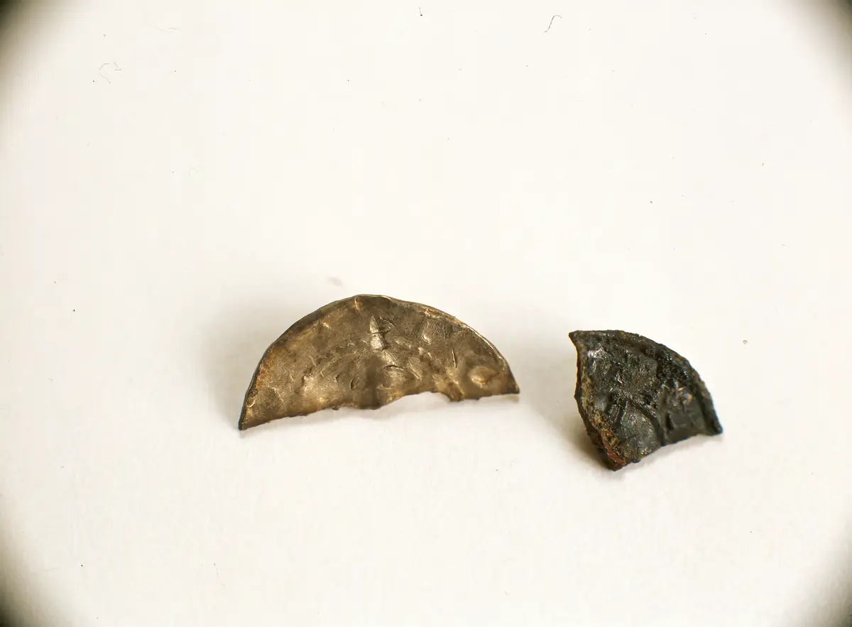 Mynt från skelettgrav i Broby bro.