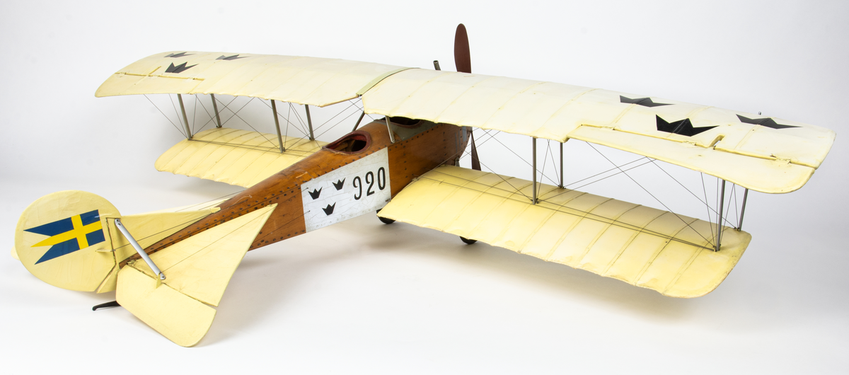 Flygplanmodell Sk 1 Albatros. Dukklädda vingar.