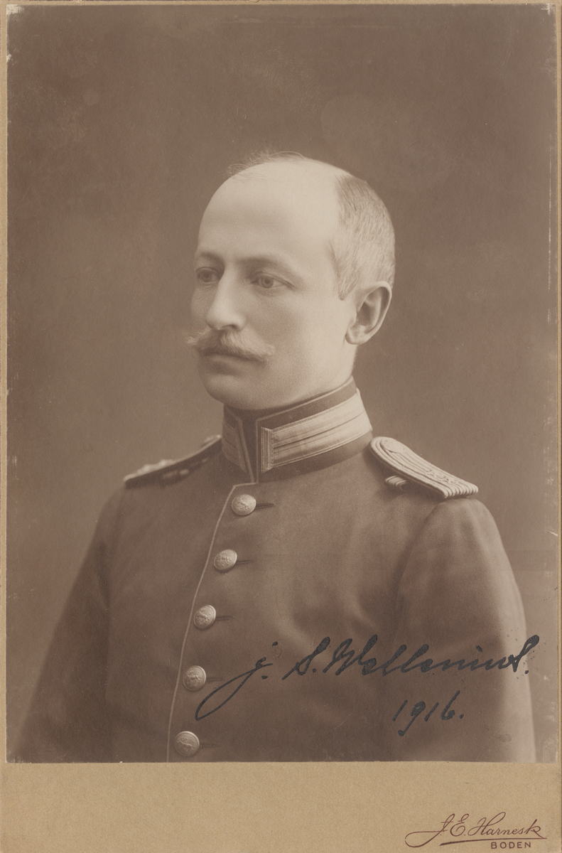 Porträtt av Johan Samuel Wellenius, löjtnant vid Norrbottens regemente I 19.