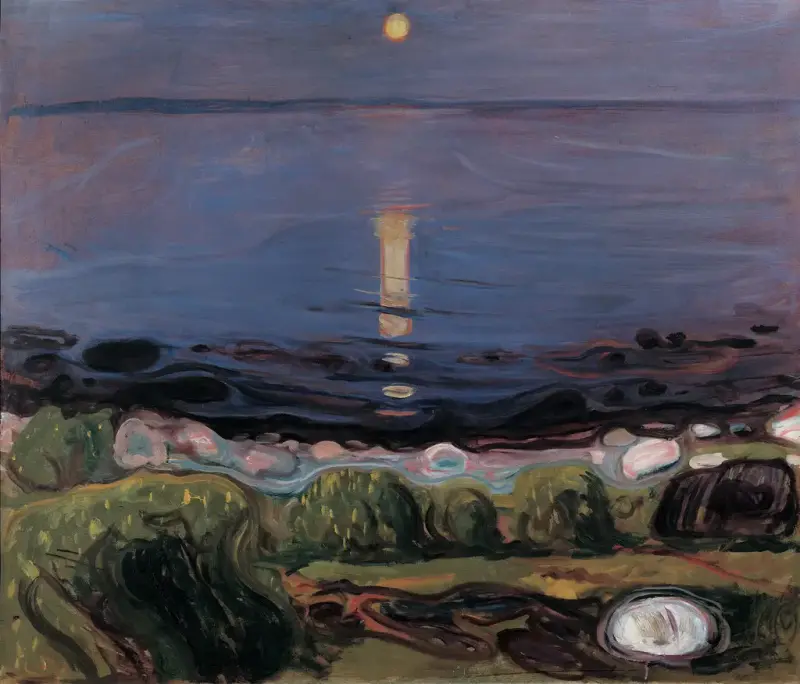 Sommernatt ved stranden, E. Munch, 1902-03.