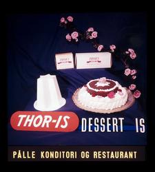 Kinoreklame fra Ski for iskrem. Dessert-is fra Thor-Is. Påll