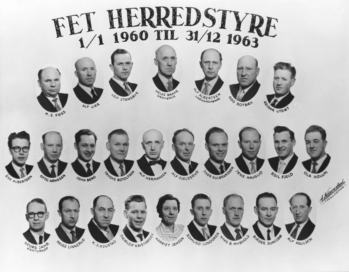 Fet Herredstyre 1.1. 1960 til 31.12. 1963.