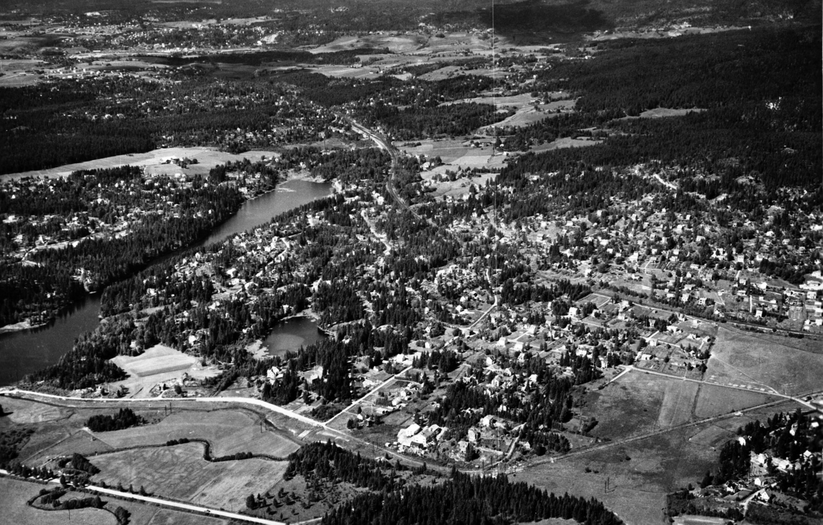 Flyfoto over Lørenskog.