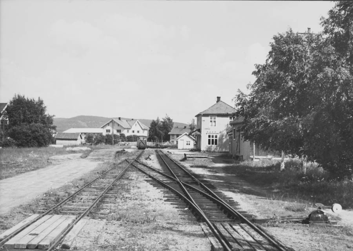Oversiktsbilde fra Lierfoss stasjon etter nedleggelsen.
