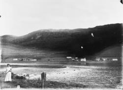 Parti frå Eidsvåg, i forgrunnen Kråkholmen. Frå v. Stubø der