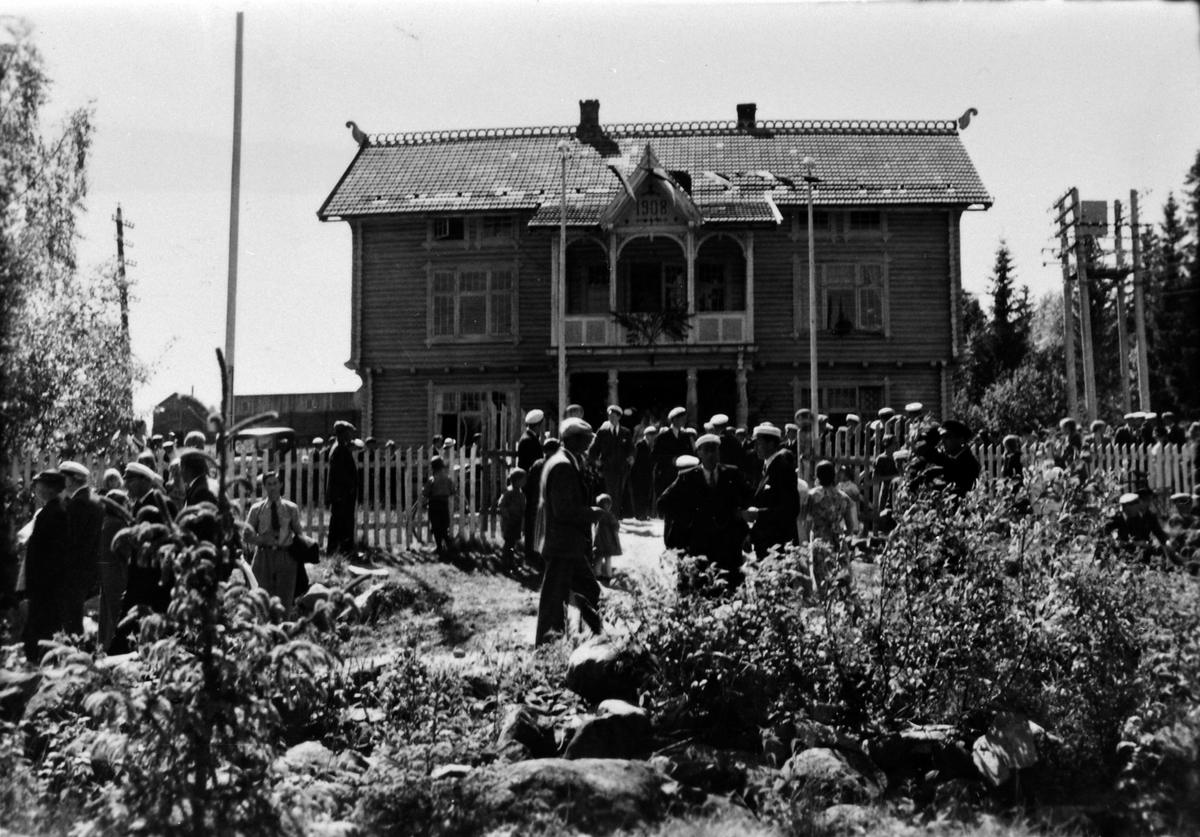 Sangerstevne ved forsamlingslokalet "Nærvang", Næroset, Ringsaker, 1936.