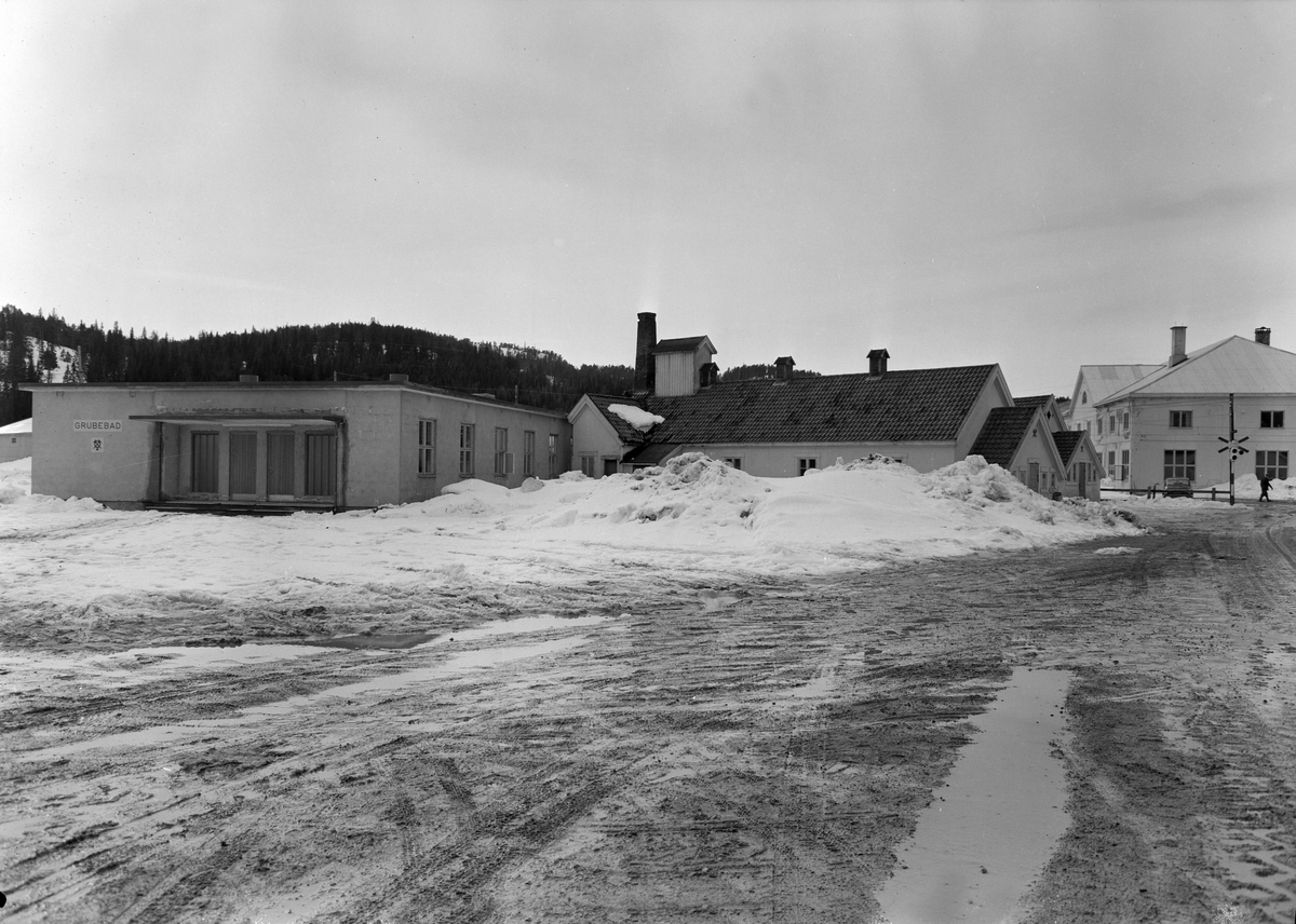 Bebyggelse med bl.a. Grubebad ved gruva i Fagerlia, Løkken Verk.