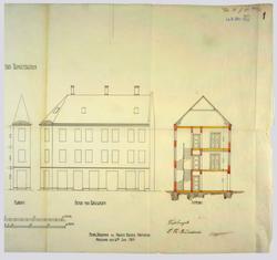 Vaaningshus & Lagerbygning for Hr. Kjøbmand Brusdal [Arbeids