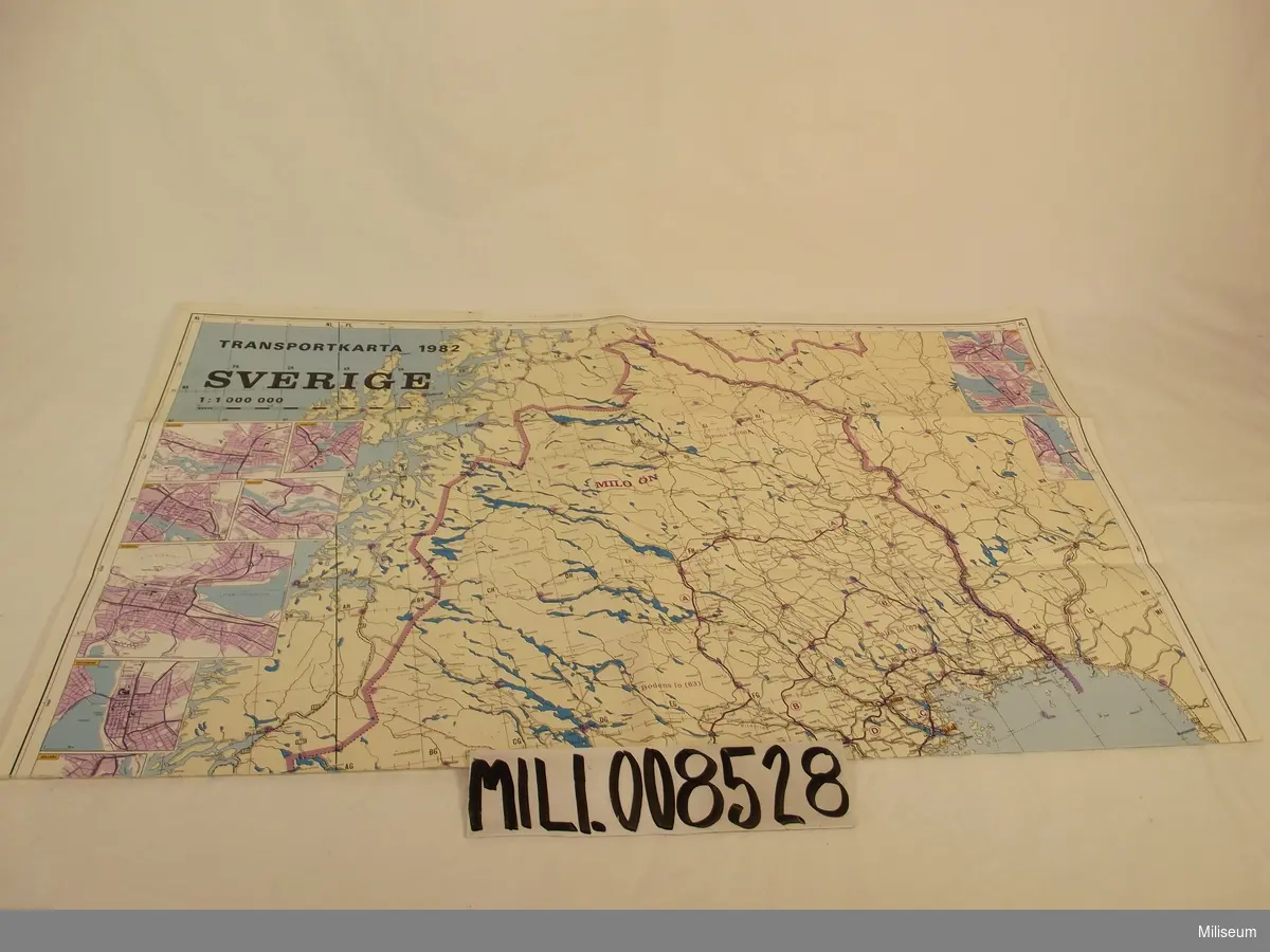 Transportkarta över Sverige 1982, 1:1 000 000