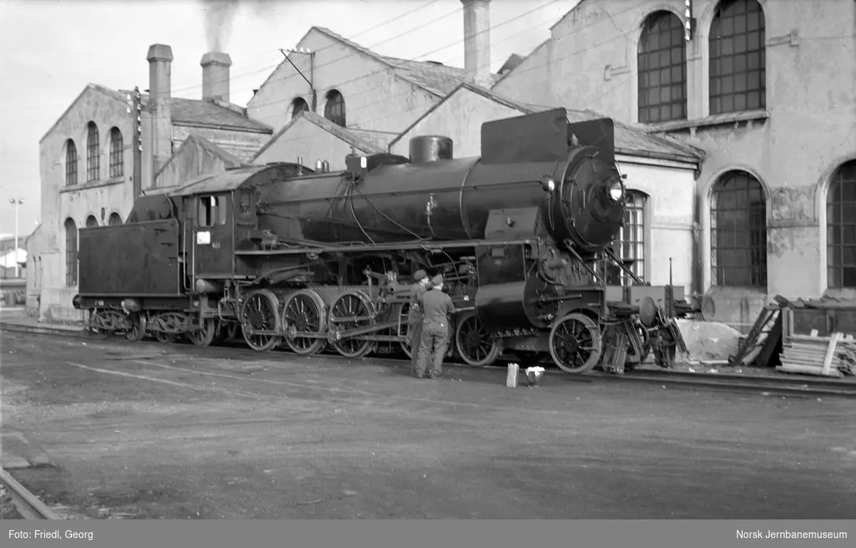 Damplokomotiv type 31b nr. 401 på Verkstedet Kronstad etter mellomrevisjon