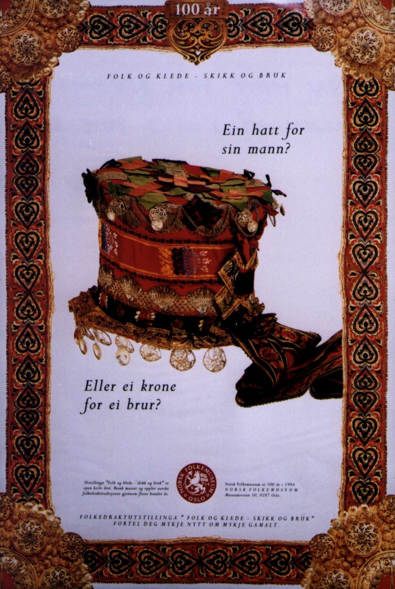 Plakat Utstillingen Folk Og Klede Skikk Og Bruk Norsk Folkemuseum