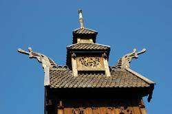 Detaljer av taket, stavkirken fra Gol i Hallingdal, bygning 