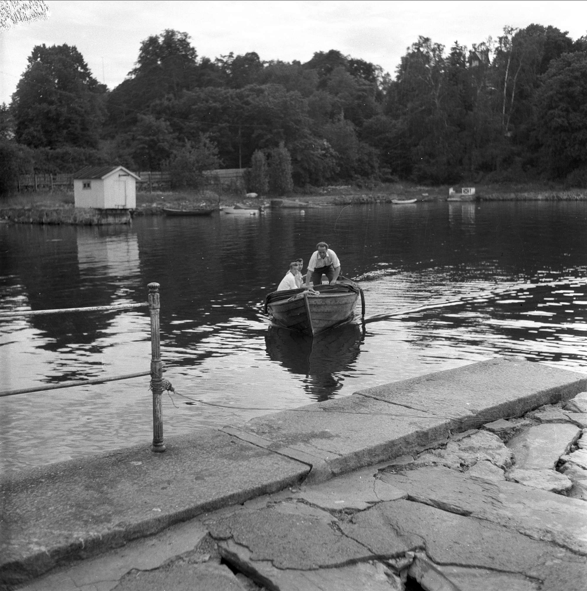 Motorbåter i Oslofjorden, tur på fjorden, Oslo, 20.07.1958.