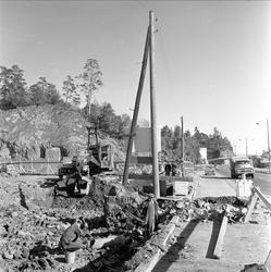 Drammensveien, Oslo. Ved Maritim. Veiarbeid.