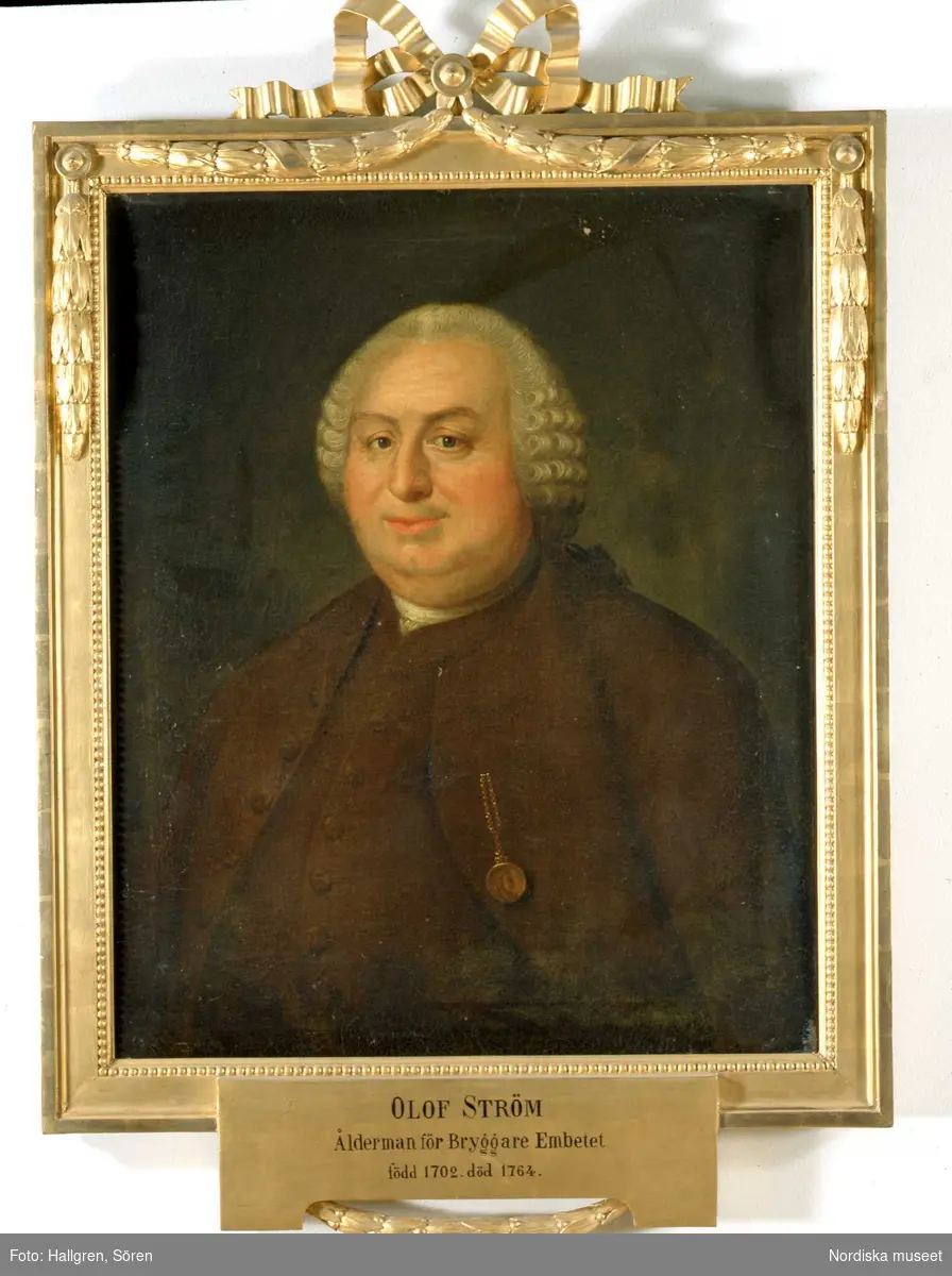 Porträtt i olja av Olof Ström (1702-1764), ålderman i Bryggarämbetet.