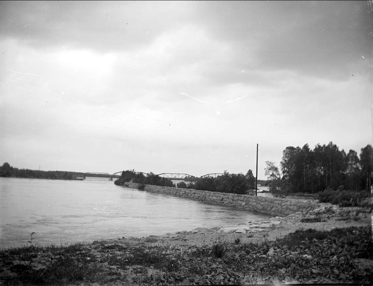 Landskapsvy med Dalälven, Näs bruk, By socken, Dalarna juni 1915