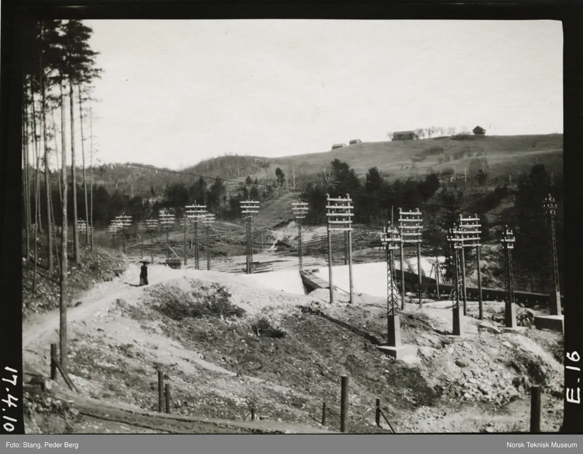 Strømmaster i Våladalen 17. april 1910 - Norsk Teknisk Museum ...