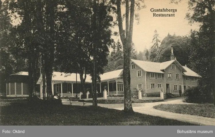 Tryckt text på vykortets framsida: "Gusafsbergs Restaurant."