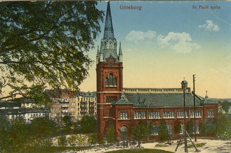 Notering på kortet: Göteborg. St Pauli kyrkan.