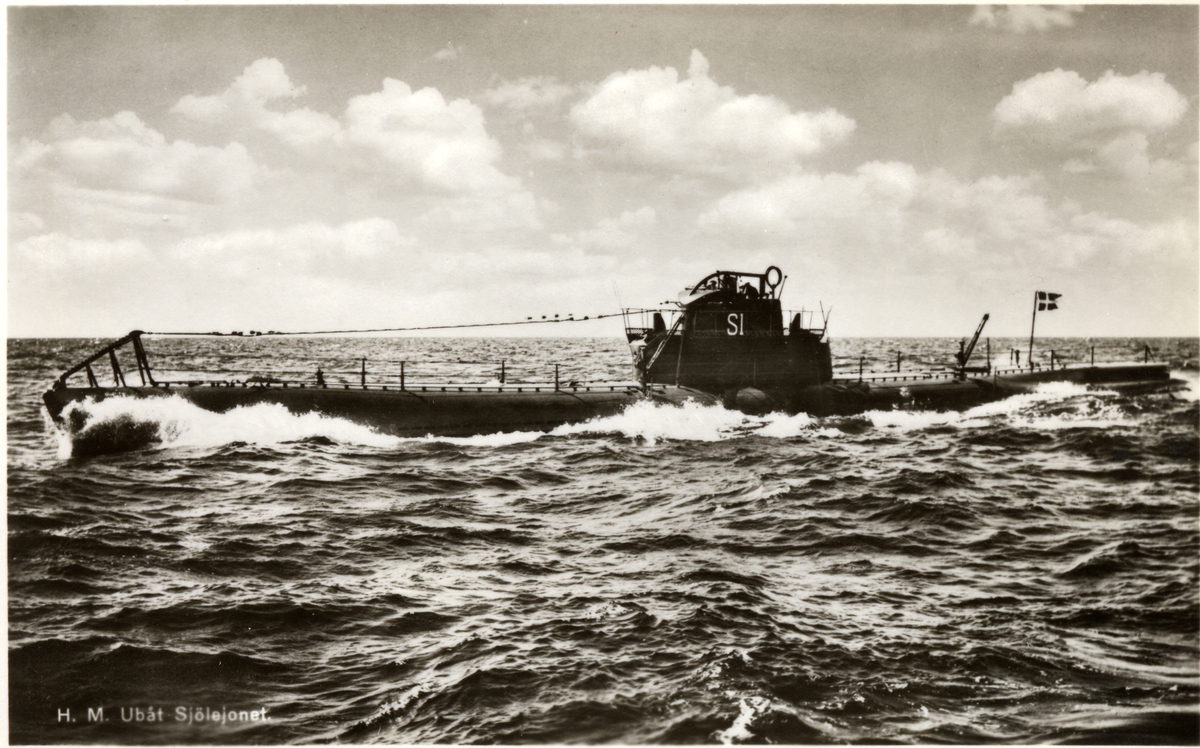Vykort på ubåten Sjölejonet