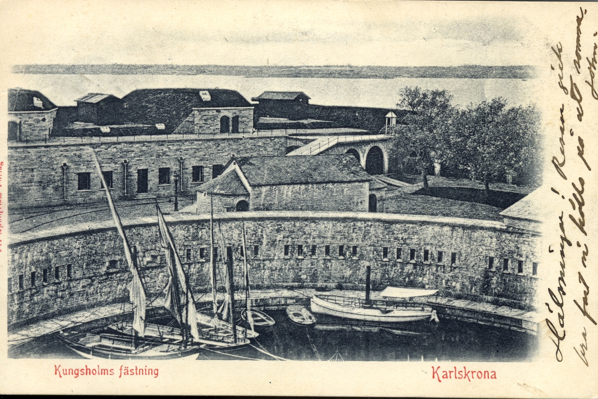 Vykort på kungsholms fort i Karlskrona