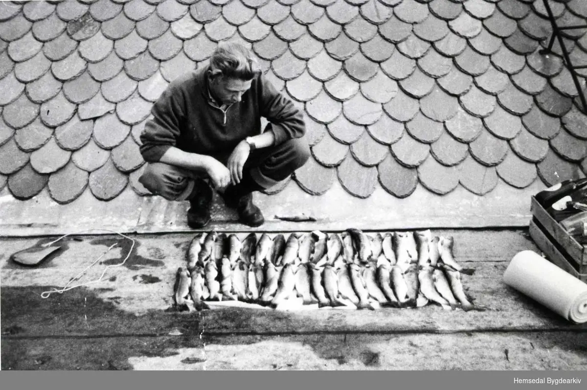 Ola E. Halbjørhus med fiskefangst