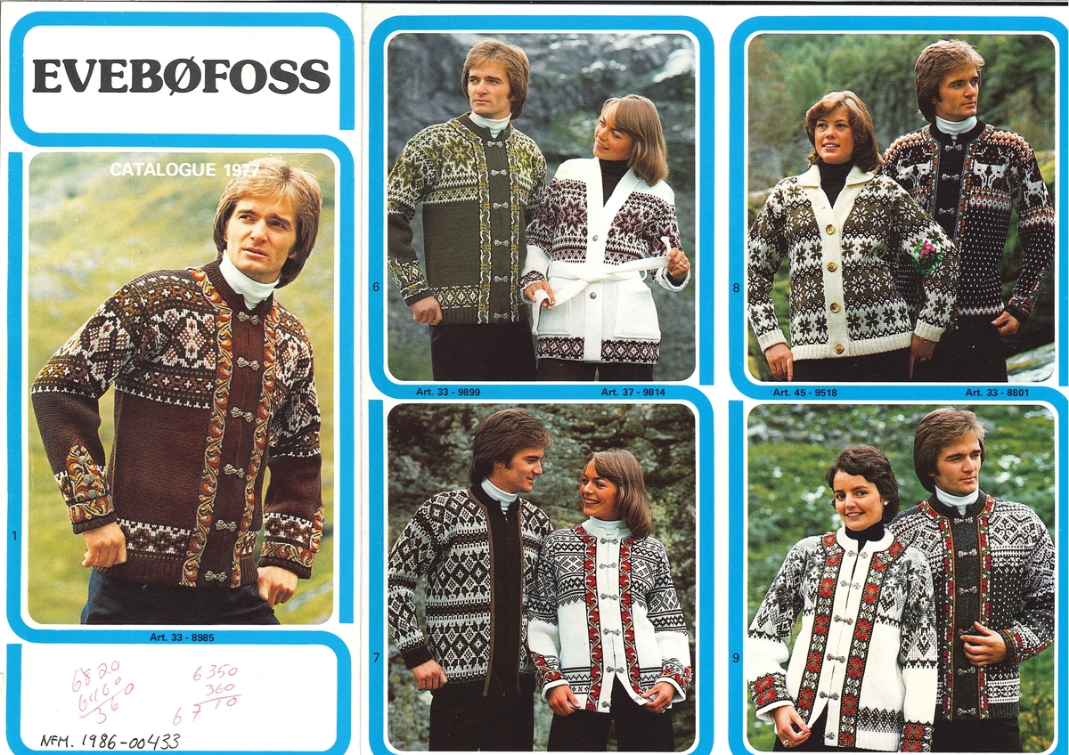 Brosjyre for Evebøfoss 1977. Presentasjon av produkt i tekst og bilete.
Tekst på nederlandsk.